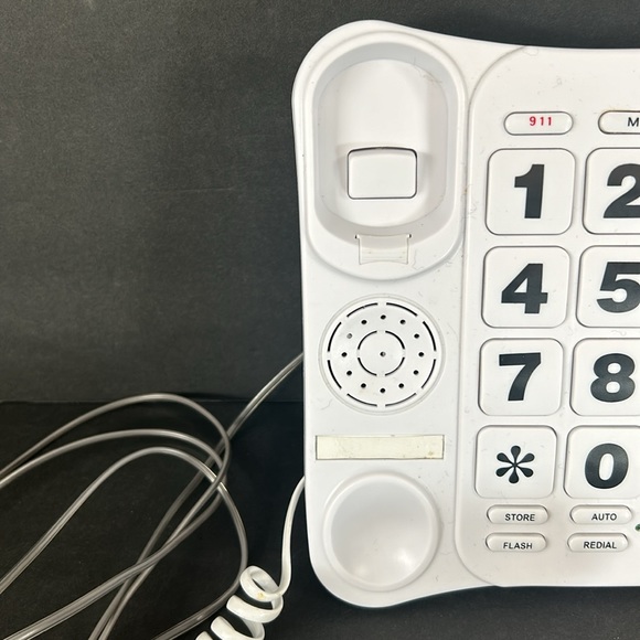 Advanced American Telephone Big Buttons 2 Line Hands Free White Corded Telephone - Picture 6 of 12